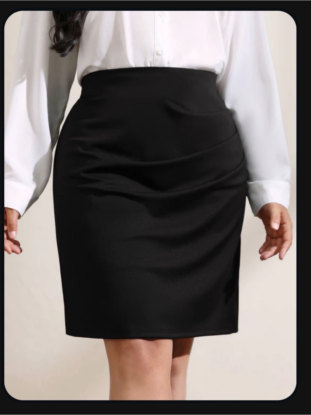 BloomChic Classic Black High-Waist Pencil Skirt
